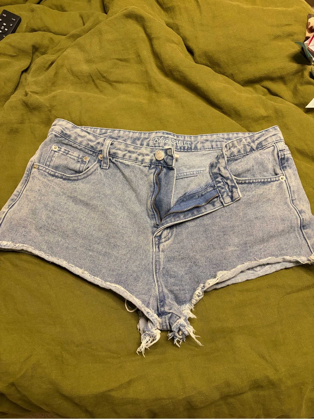 Blue Asphalt Light Blue Distressed Denim Shorts